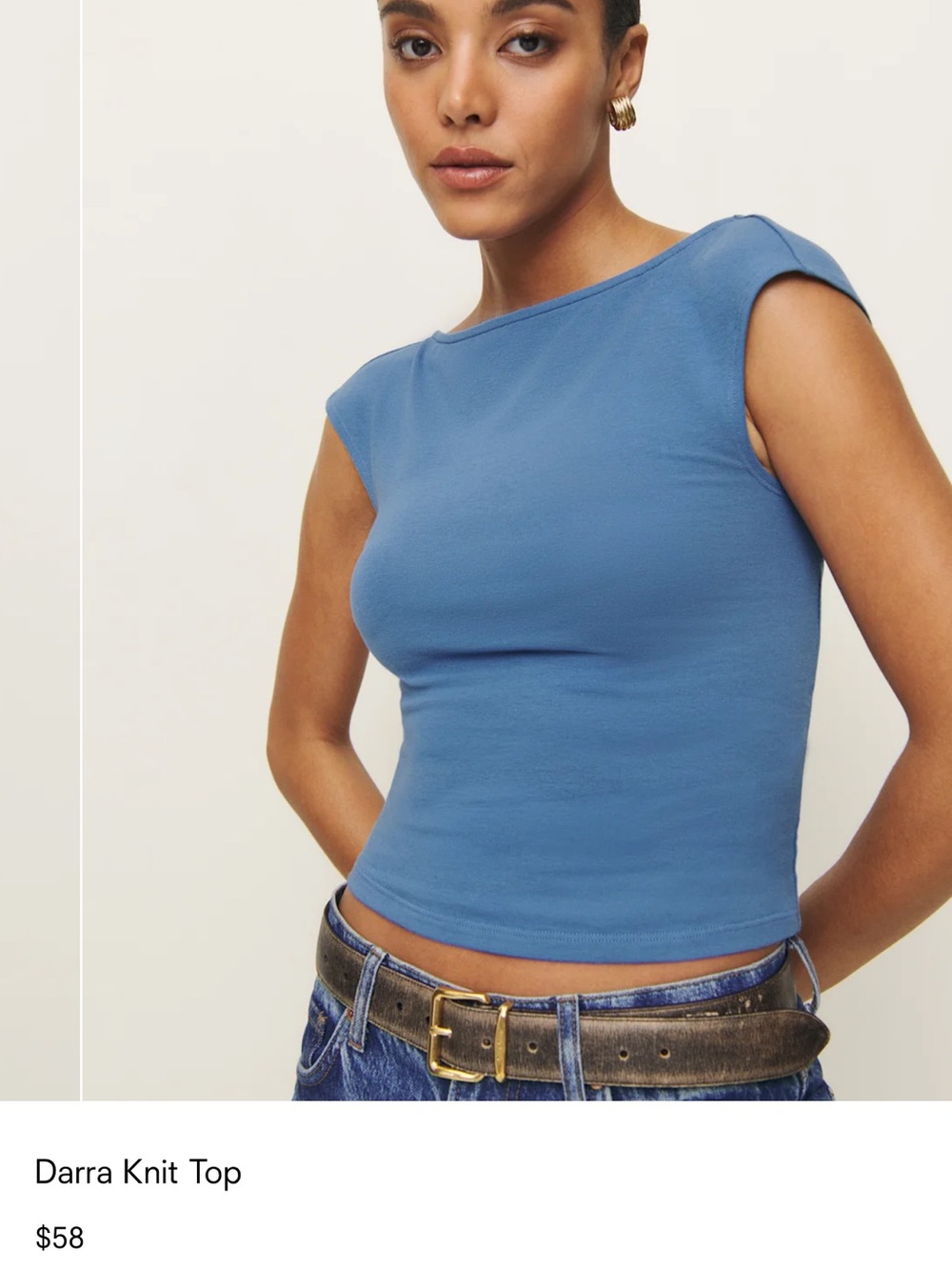 Reformation Darra Knit Top — Blue
